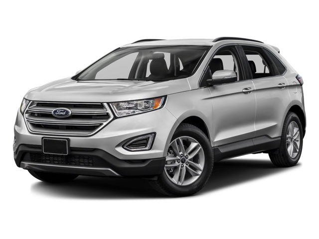 2016 Ford Edge SEL in Ingot Silver — front three-quarter view