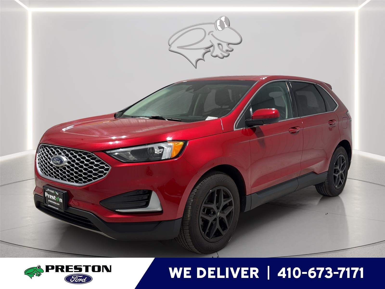 2024 Ford Edge SEL in Rapid Red Metallic Tinted Clearcoat — front three-quarter view