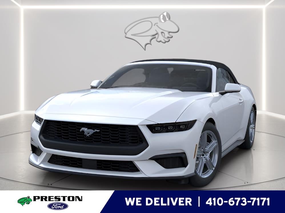 2026 Ford Mustang EcoBoost in Oxford White — front three-quarter view