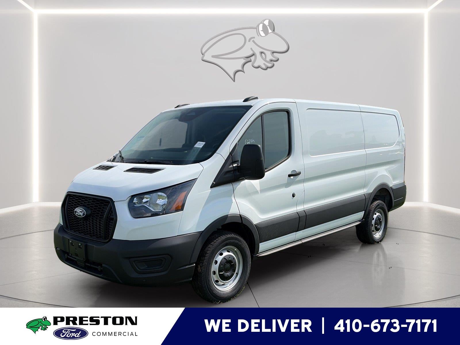 2026 Ford Transit Cargo Van T-250 130" Low Rf 9150 GVWR RWD in Oxford White — front three-quarter view