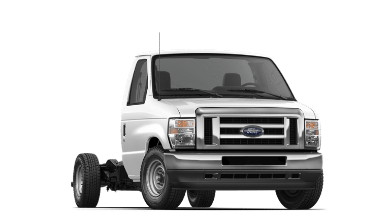 2027 Ford E-Series Cutaway 10' DURACUBE MAX FRP ENCLOSED SERVICE BODY, 3 BOW LADDER RACK, POWER LOCKS in Oxford White — front...