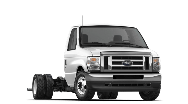 2027 Ford E-Series Cutaway Base in Oxford White — front three-quarter view