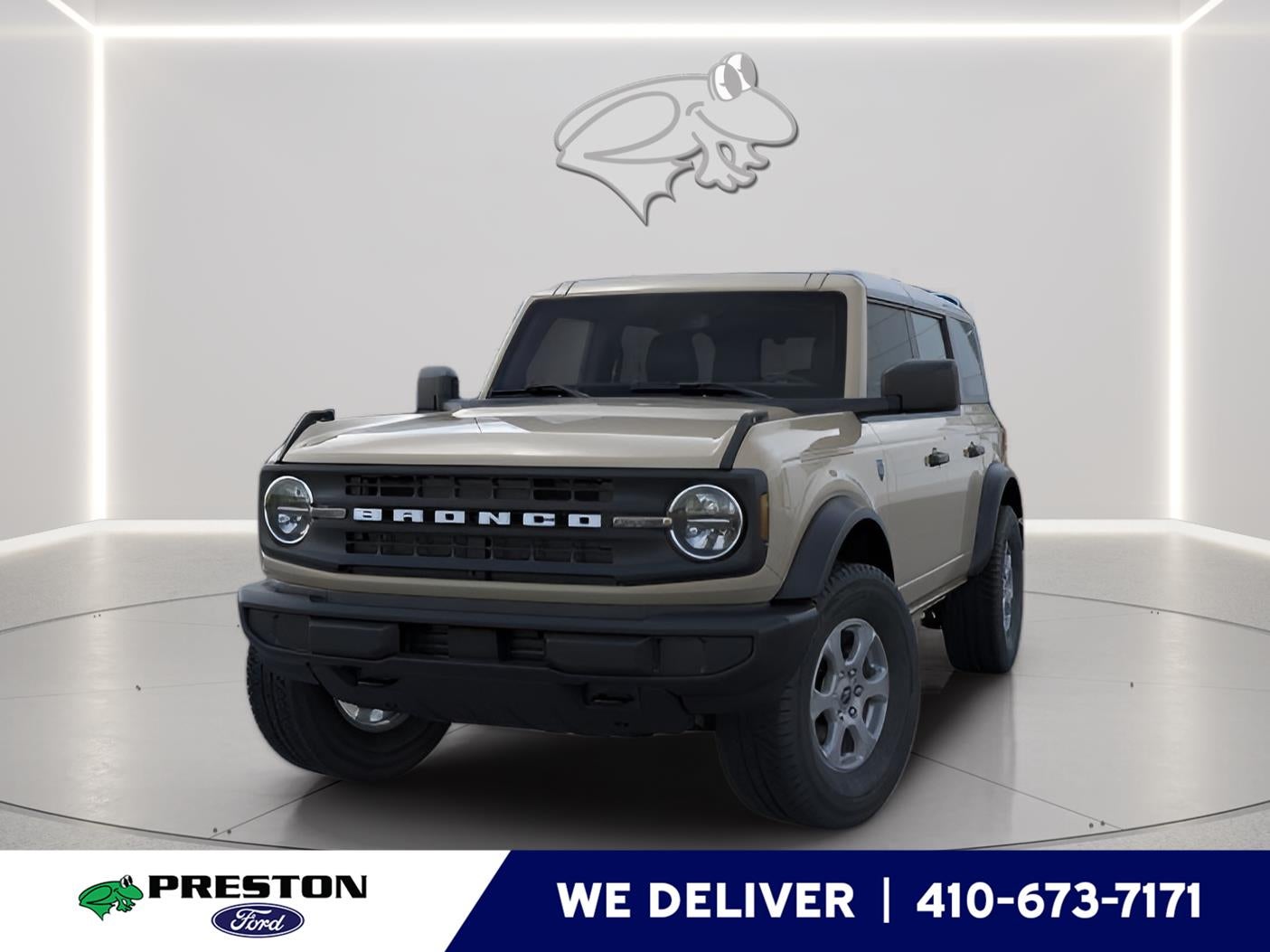 2026 Ford Bronco Big Bend in Desert Sand — front three-quarter view