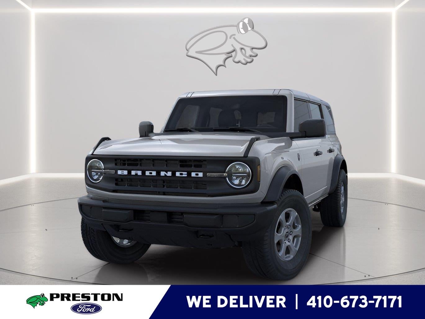 2026 Ford Bronco Big Bend in Avalanche Gray — front three-quarter view