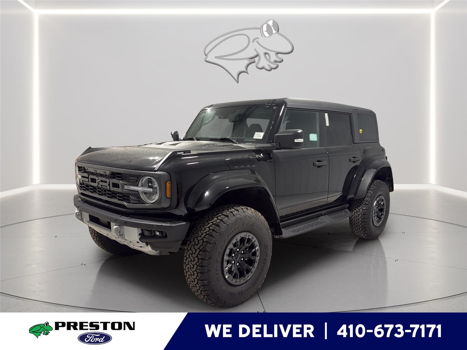 2026 Ford Bronco Raptor in Shadow Black — front three-quarter view