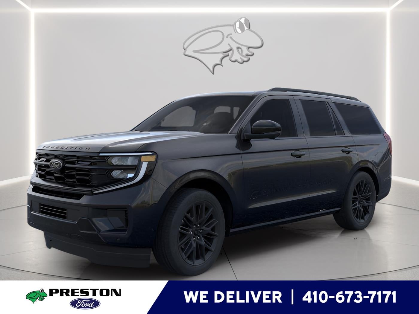 2026 Ford Expedition Platinum in Um Agate Black Metallic — front three-quarter view