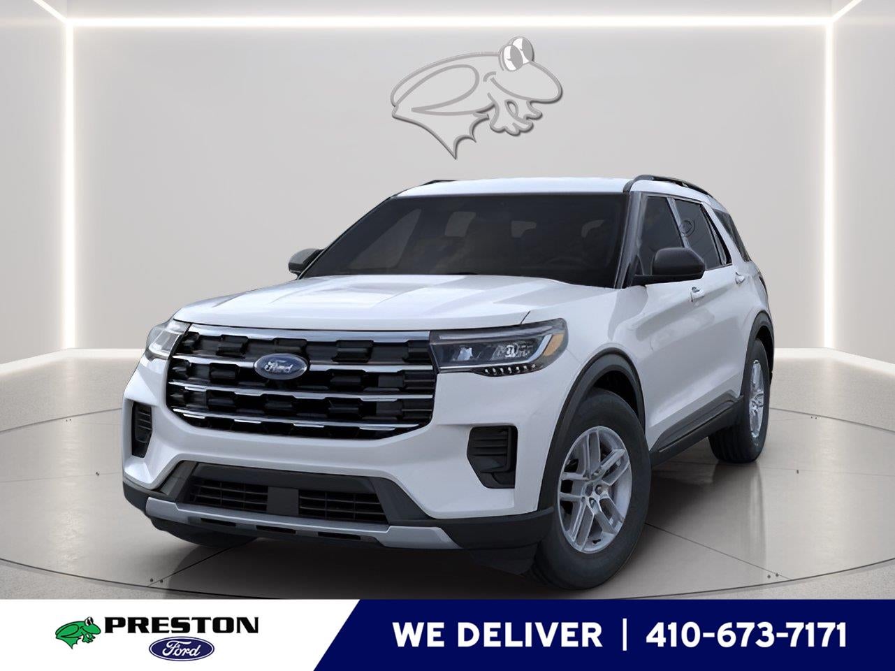 2026 Ford Explorer Active in Space White — front three-quarter view