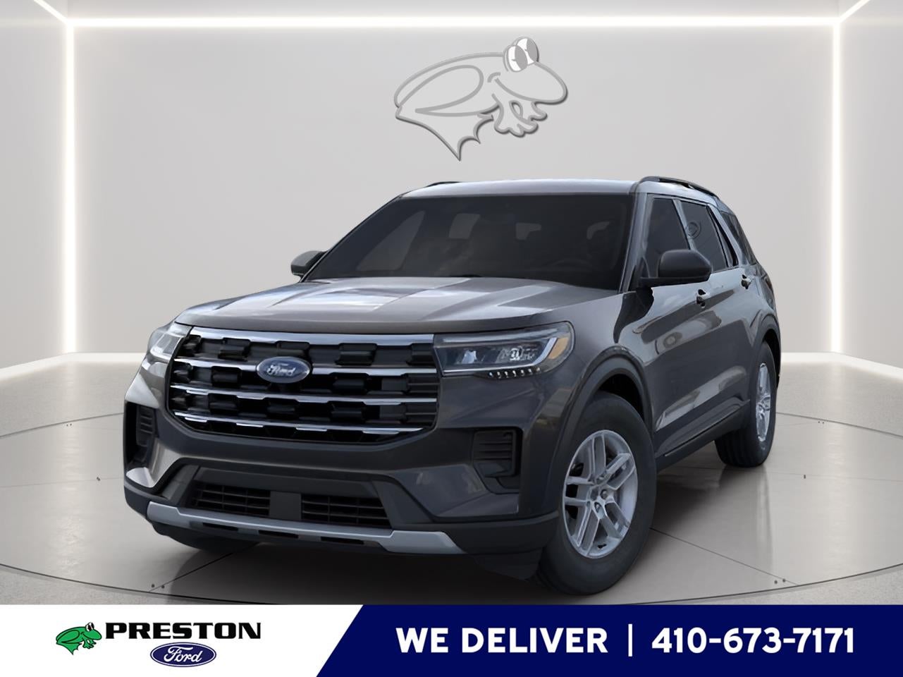 2026 Ford Explorer Active in Agate Black — front three-quarter view