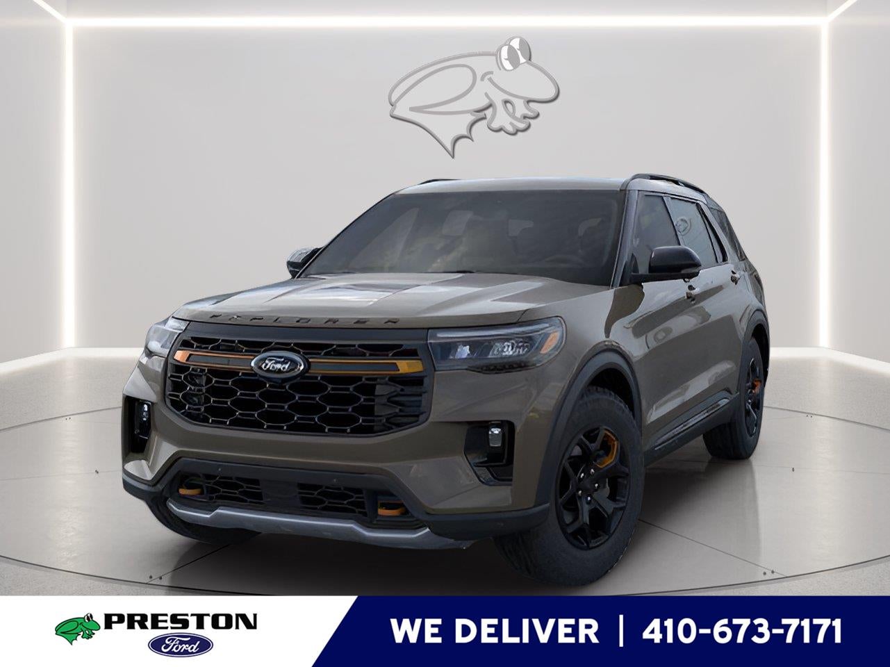 2026 Ford Explorer Tremor in Marsh Gray — front three-quarter view