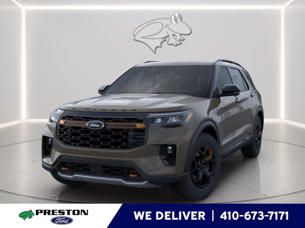 2026 Ford Explorer Tremor in Marsh Gray — front three-quarter view