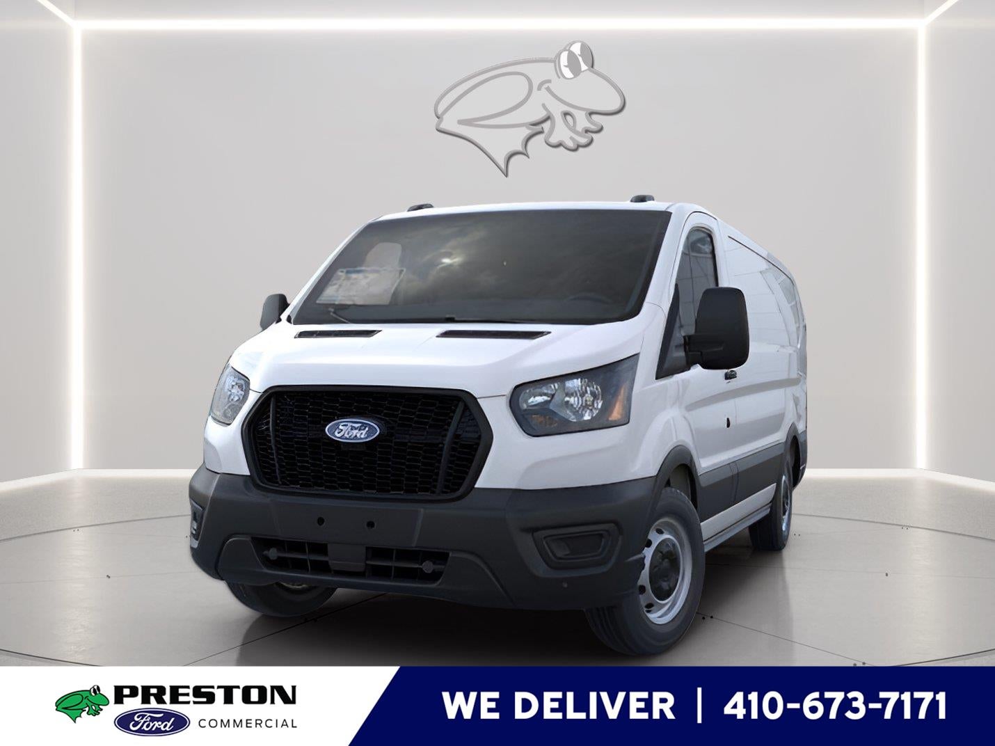 2026 Ford Transit Cargo Van T-250 130" Low Rf 9150 GVWR RWD in Oxford White — front three-quarter view