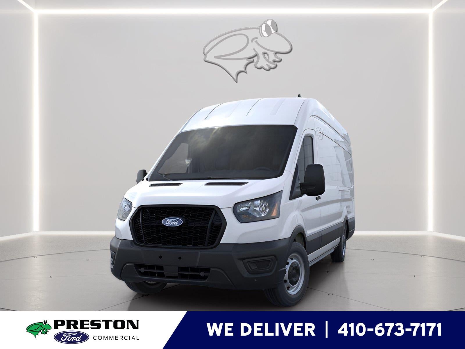 2026 Ford Transit Cargo Van T-350 148" EL Hi Rf 9500 GVWR RWD in Oxford White — front three-quarter view