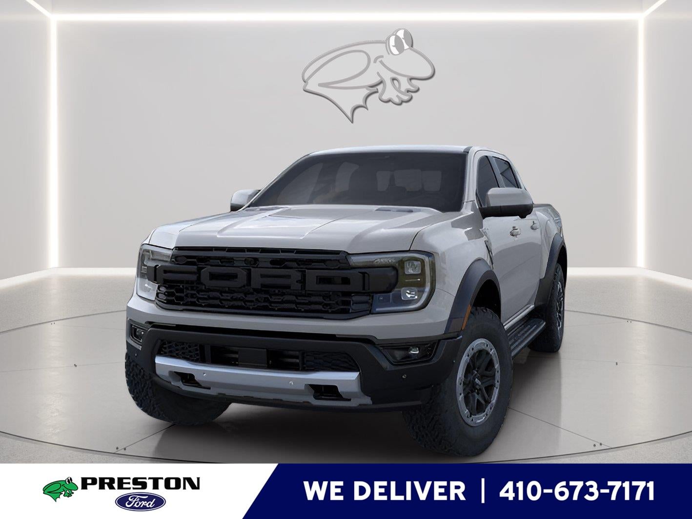 2026 Ford Ranger Raptor in Avalanche Gray — front three-quarter view