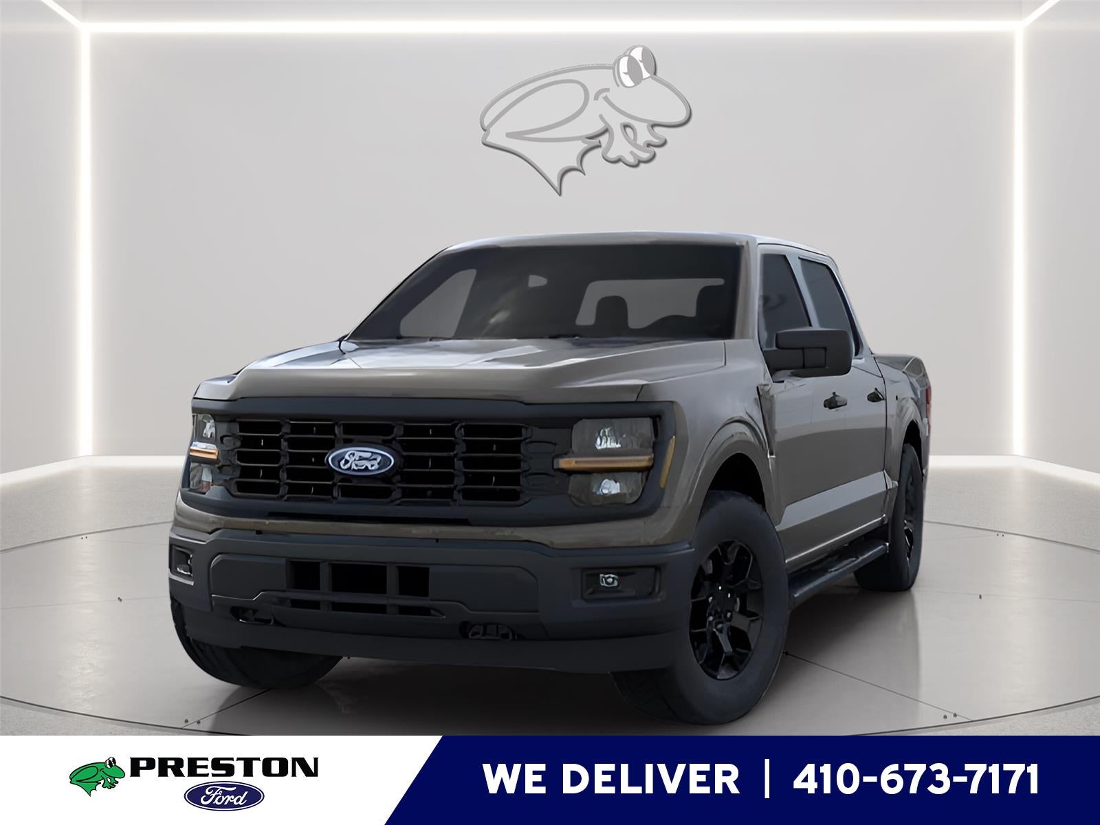 2026 Ford F-150 STX in T9 Marsh Gray — front three-quarter view