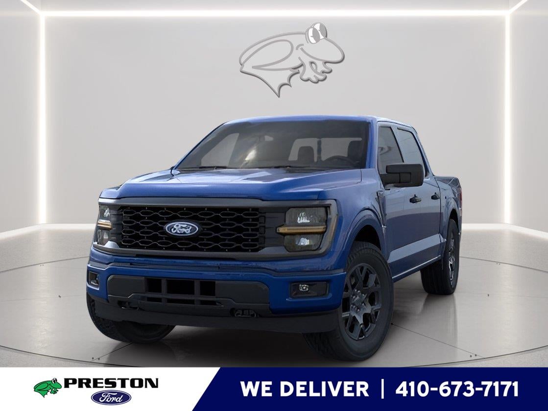 2026 Ford F-150 STX in E9 Argon Blue Metallic — front three-quarter view