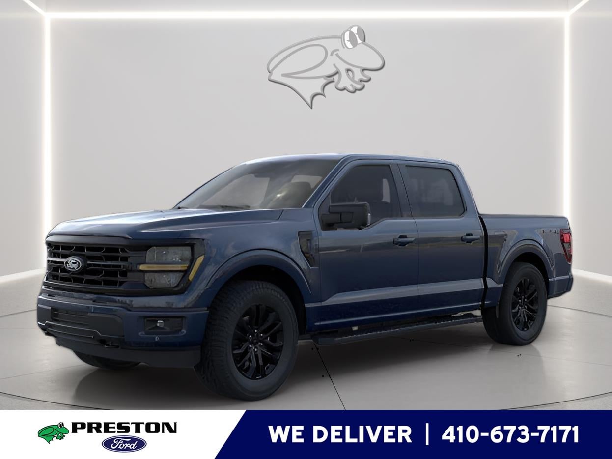 2026 Ford F-150 XLT in Antimatter Blue — front three-quarter view