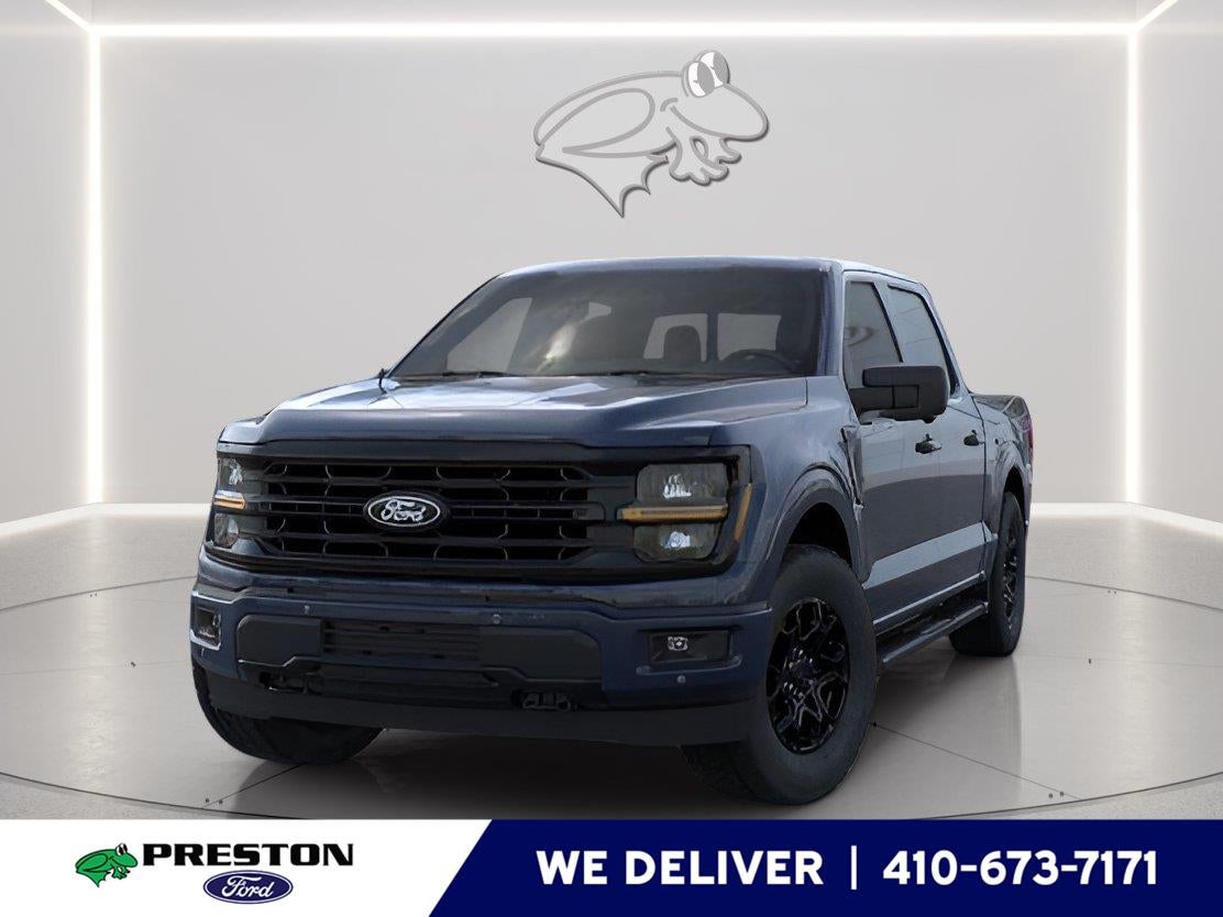 2026 Ford F-150 XLT in Antimatter Blue — front three-quarter view