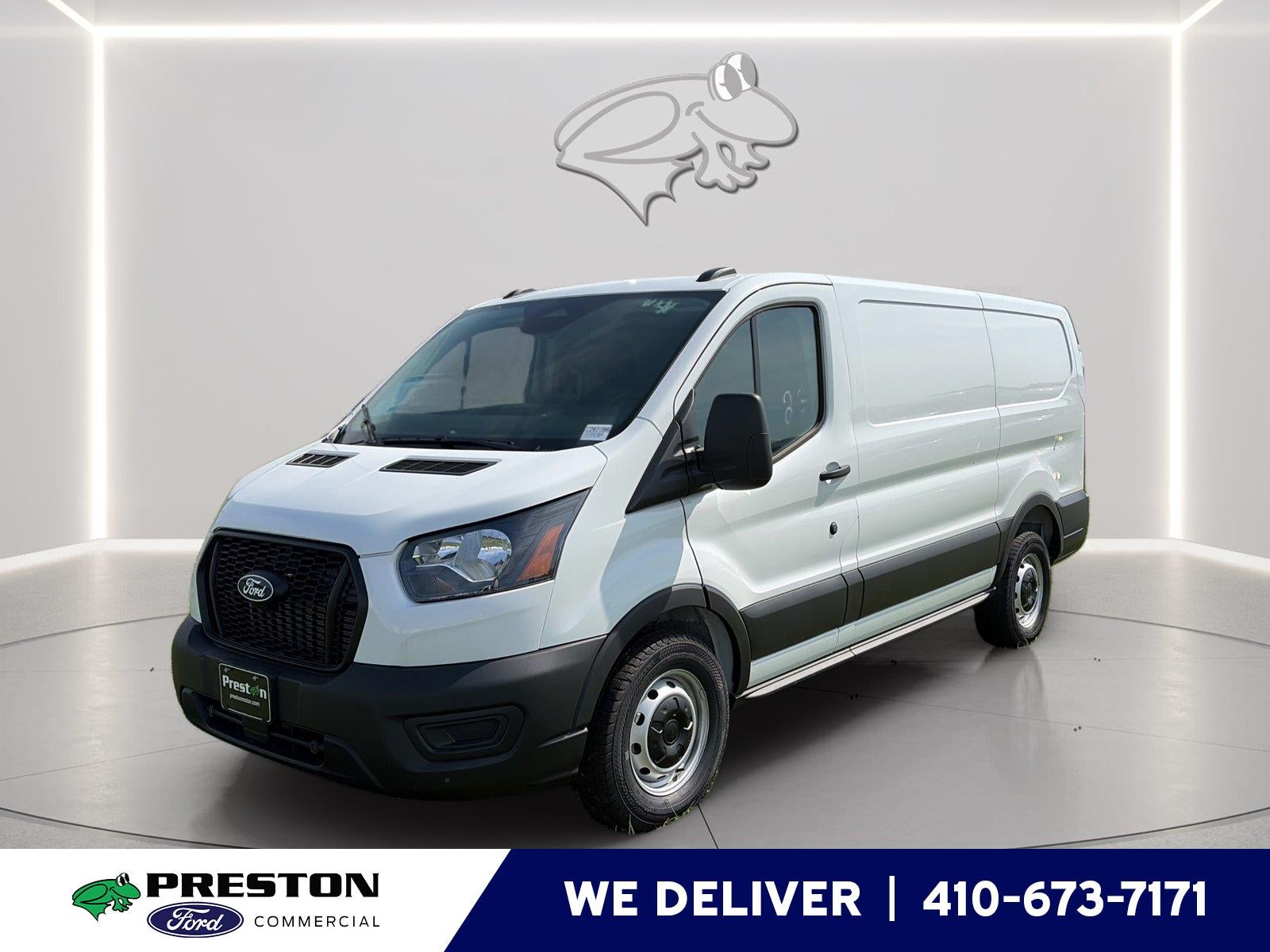 2026 Ford Transit Cargo Van T-150 130" Low Rf 8800 GVWR RWD in Oxford White — front three-quarter view