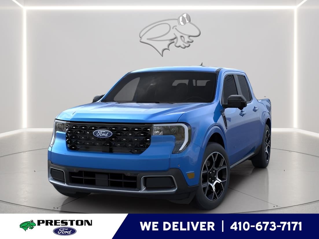 2026 Ford Maverick LARIAT in Velocity Blue — front three-quarter view