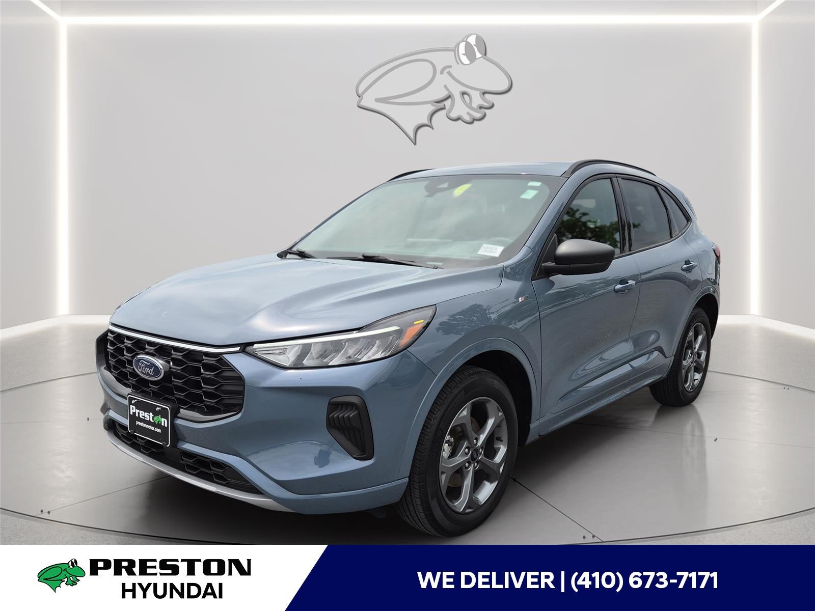 2024 Ford Escape ST-Line in Vapor Blue — front three-quarter view